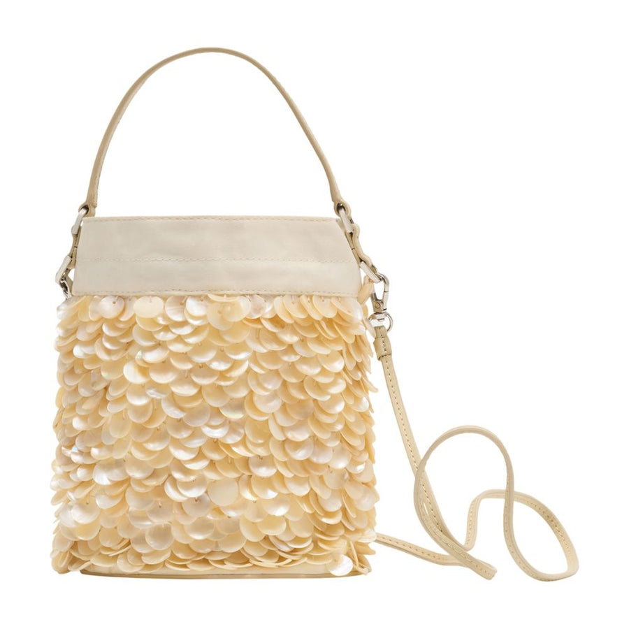 Staud Lila Mini Bag — Beige Pearls