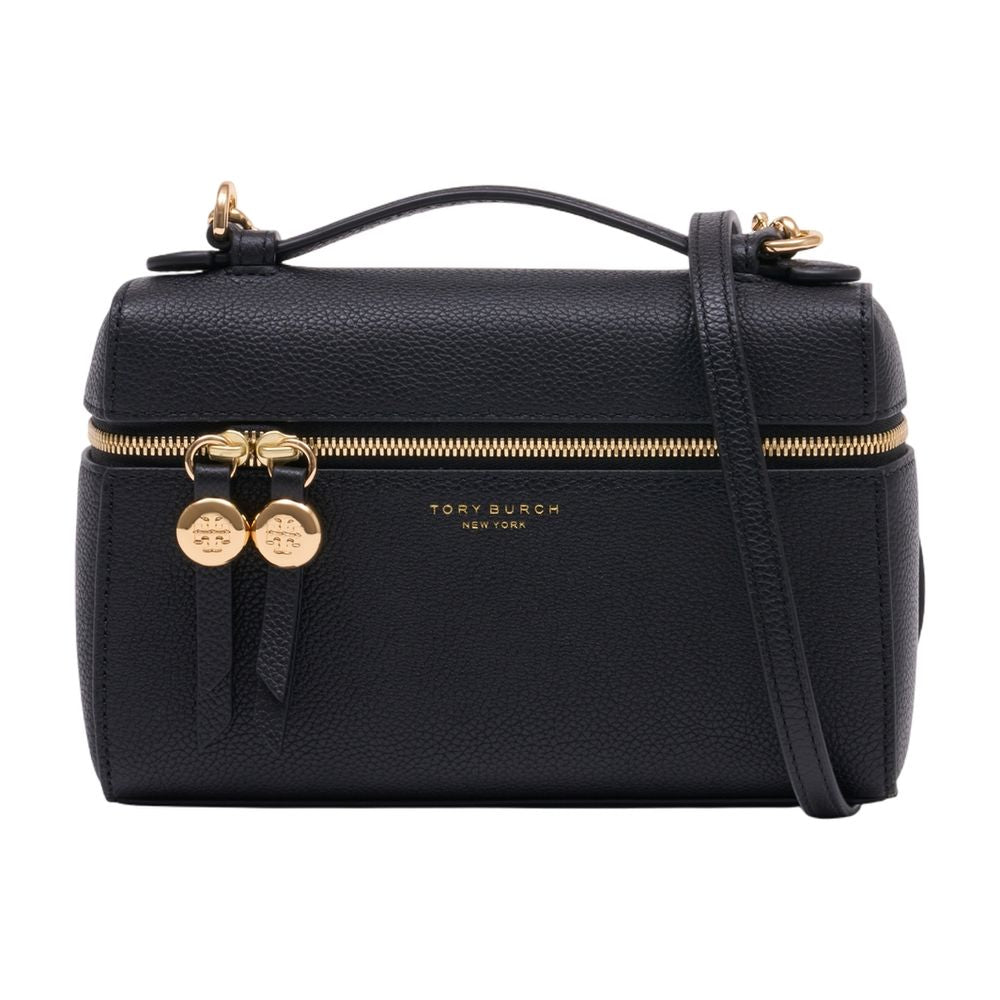 Tory Burch Romy Slim Top Handle Bag — Black Cowhide
