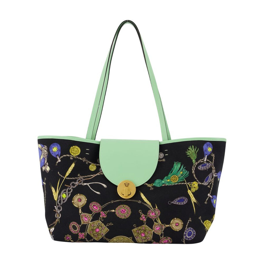 Versace St. Broken Jewels Tote Bag — Multicolor Cotton
