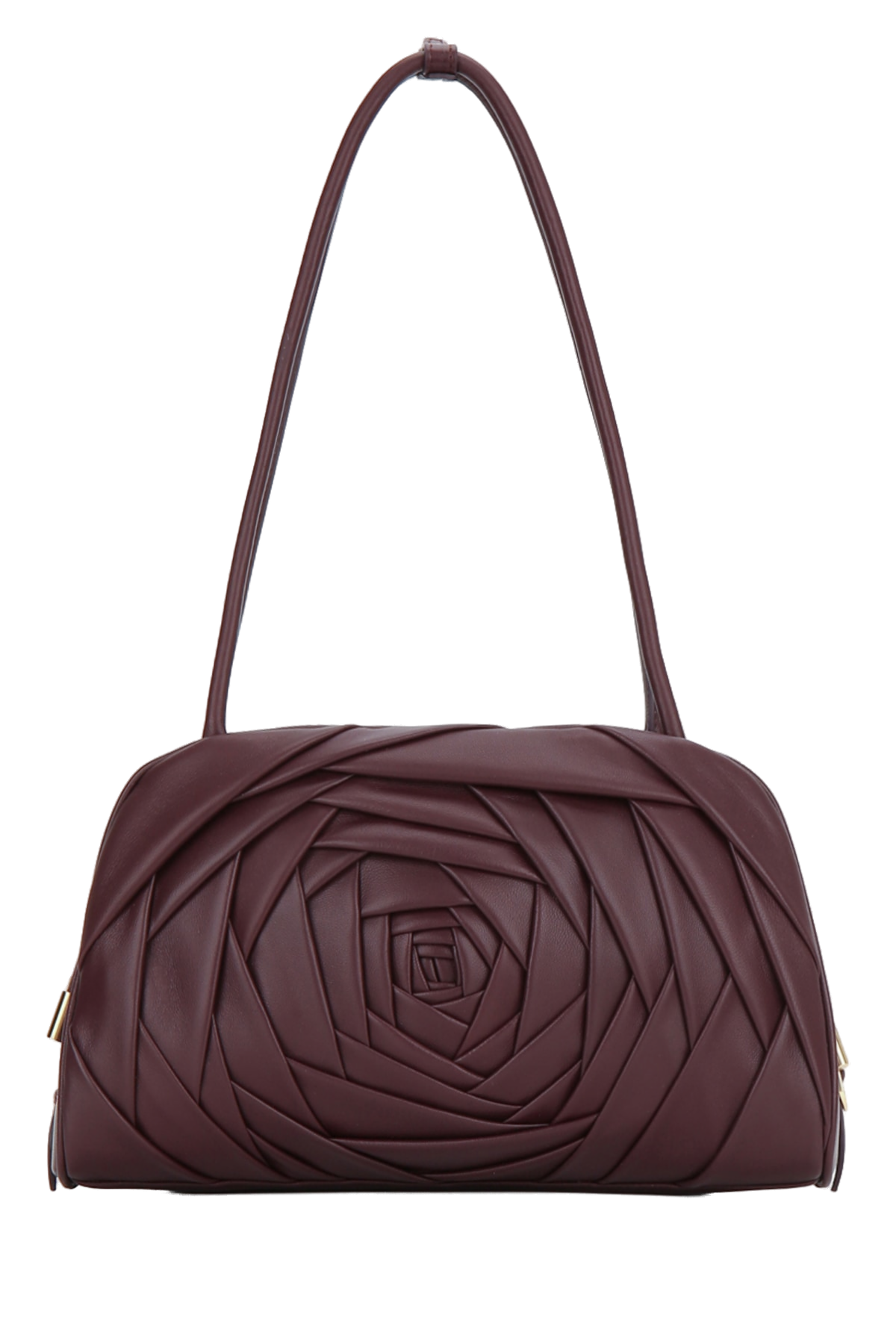 Roger Vivier Quilted Rose Motif Shoulder Bag — Burgundy