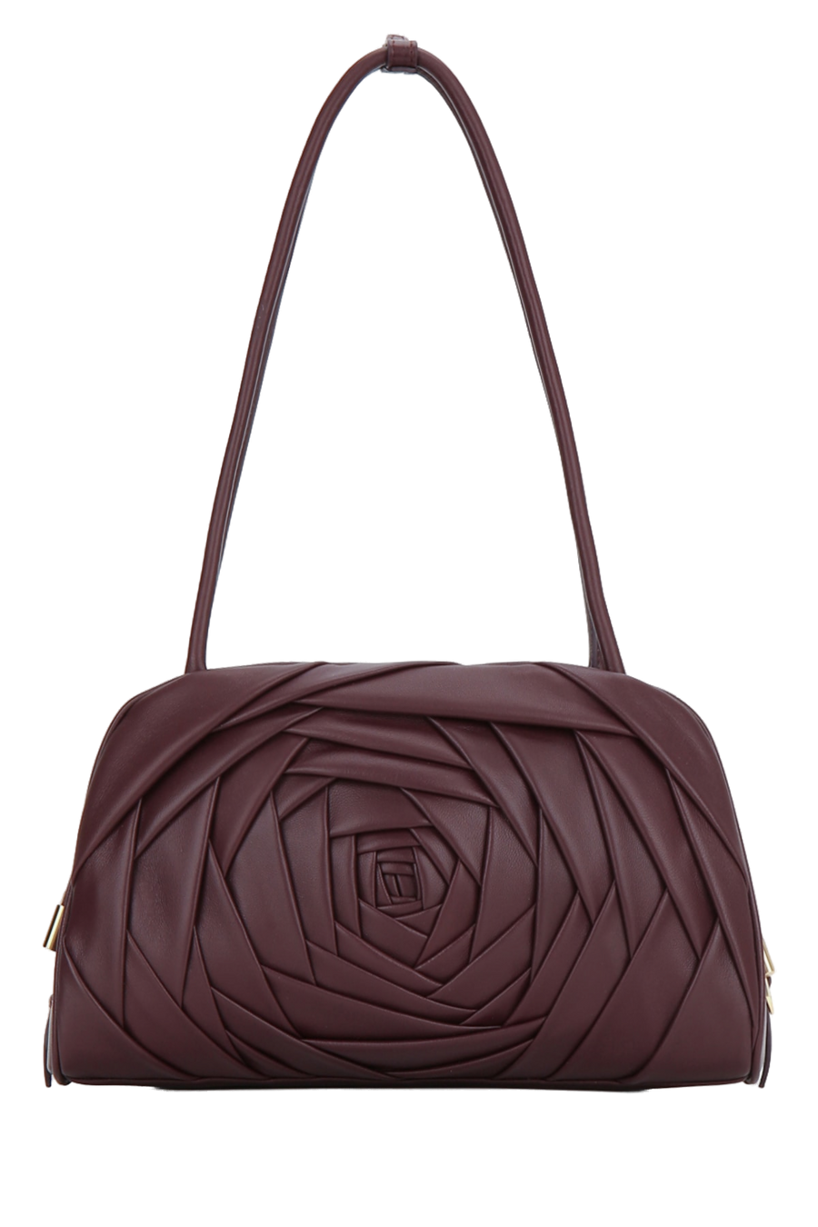 Roger Vivier Quilted Rose Motif Shoulder Bag — Burgundy