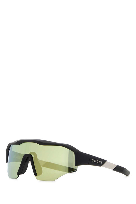 Gucci Gg2017s Acetate Shield Sunglasses — Black Exterior