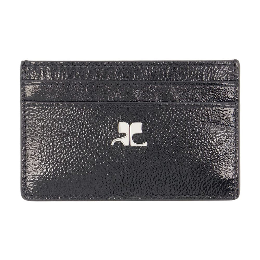 Courreges Leather Card Case — Black Cowhide Cases