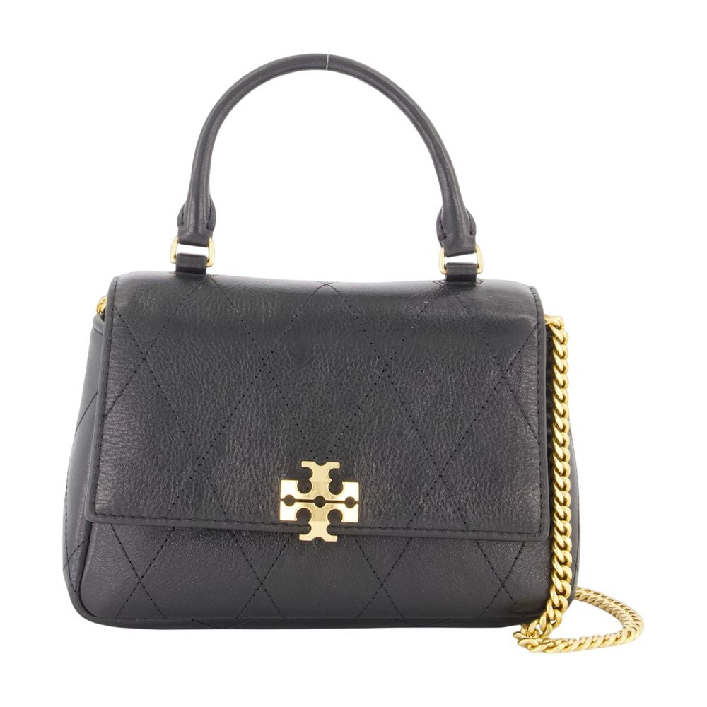 Tory Burch Top Handle Bag — Black Calfskin