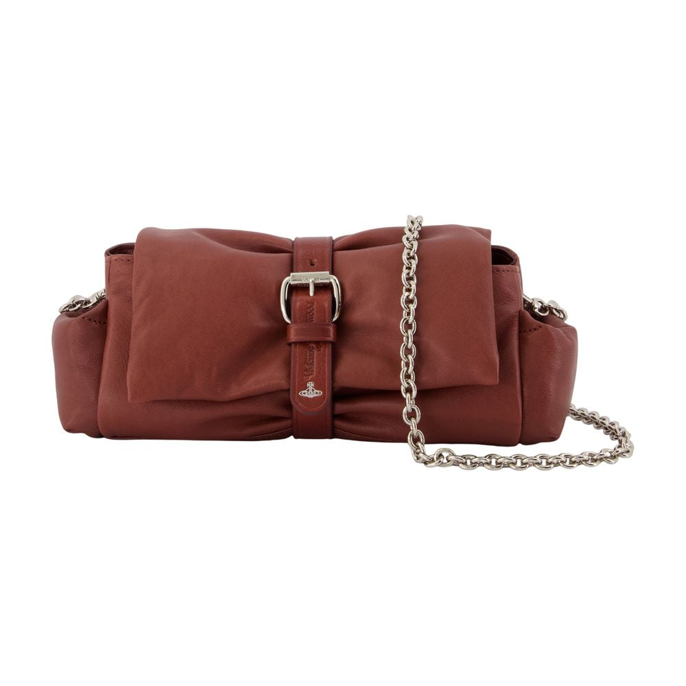 Vivienne Westwood Hazel Treasure Clutch — Burgundy Calfskin
