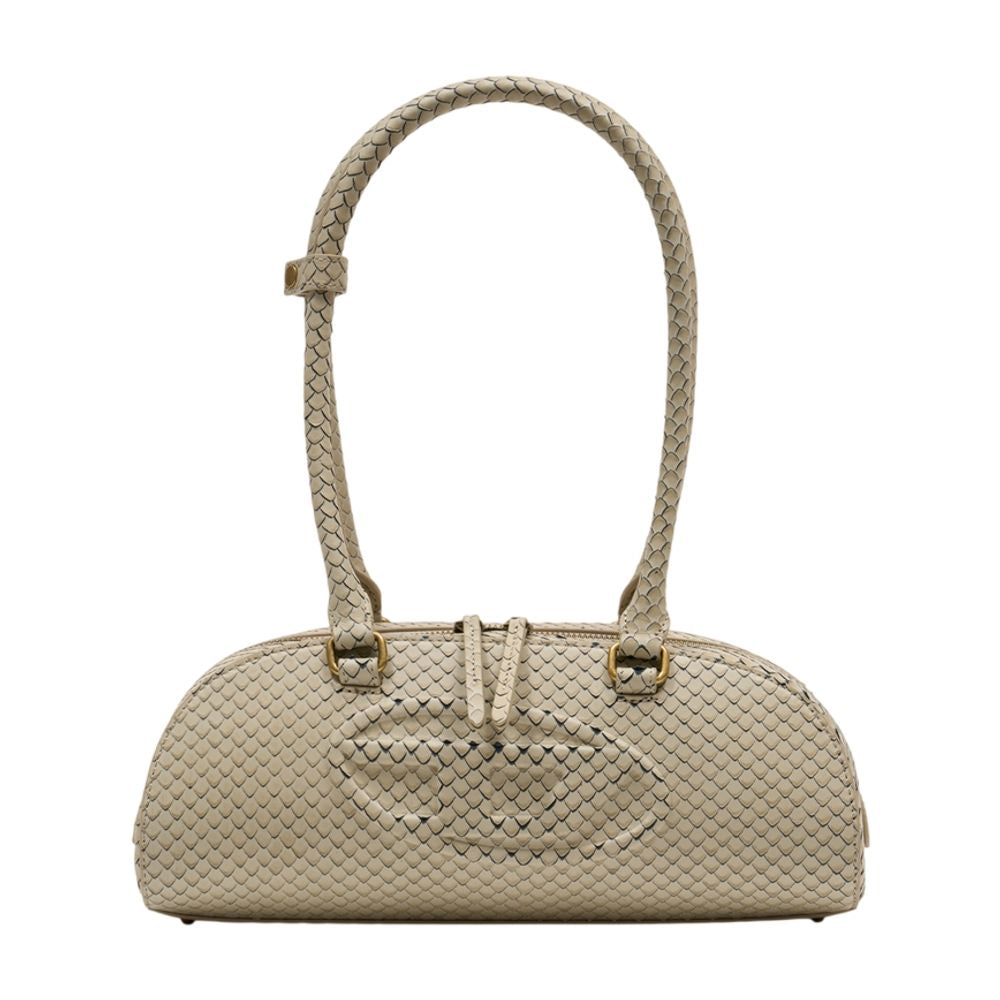 Diesel Quilted Leather Dome Shoulder Bag — Beige Cowhide