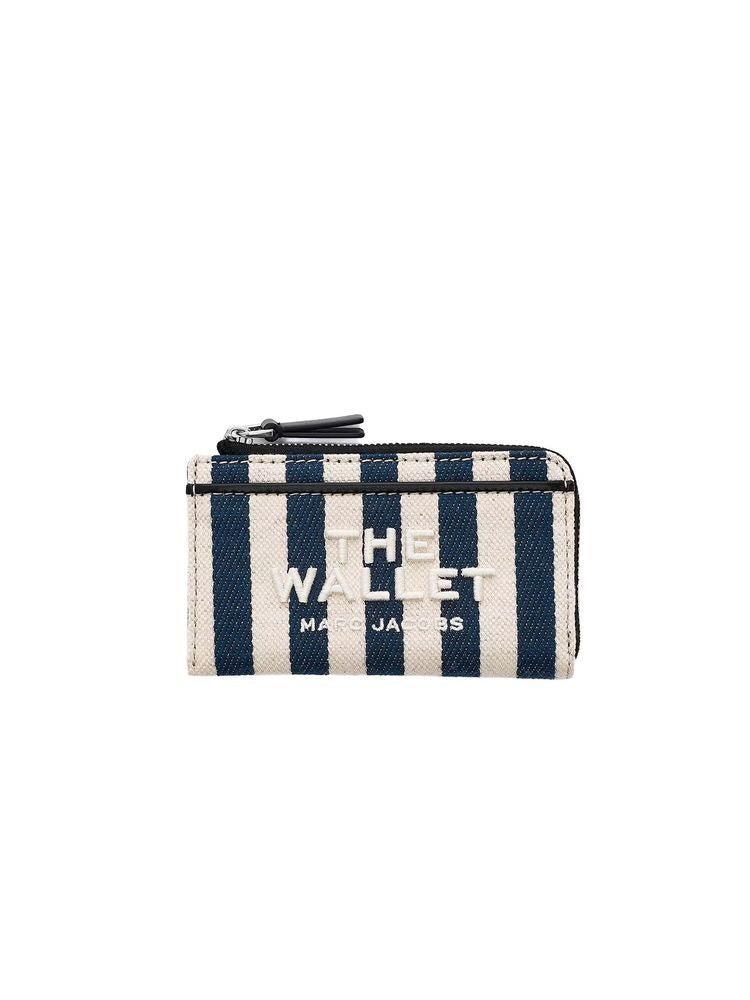 Marc Jacobs Striped Cotton Wallet — Navy