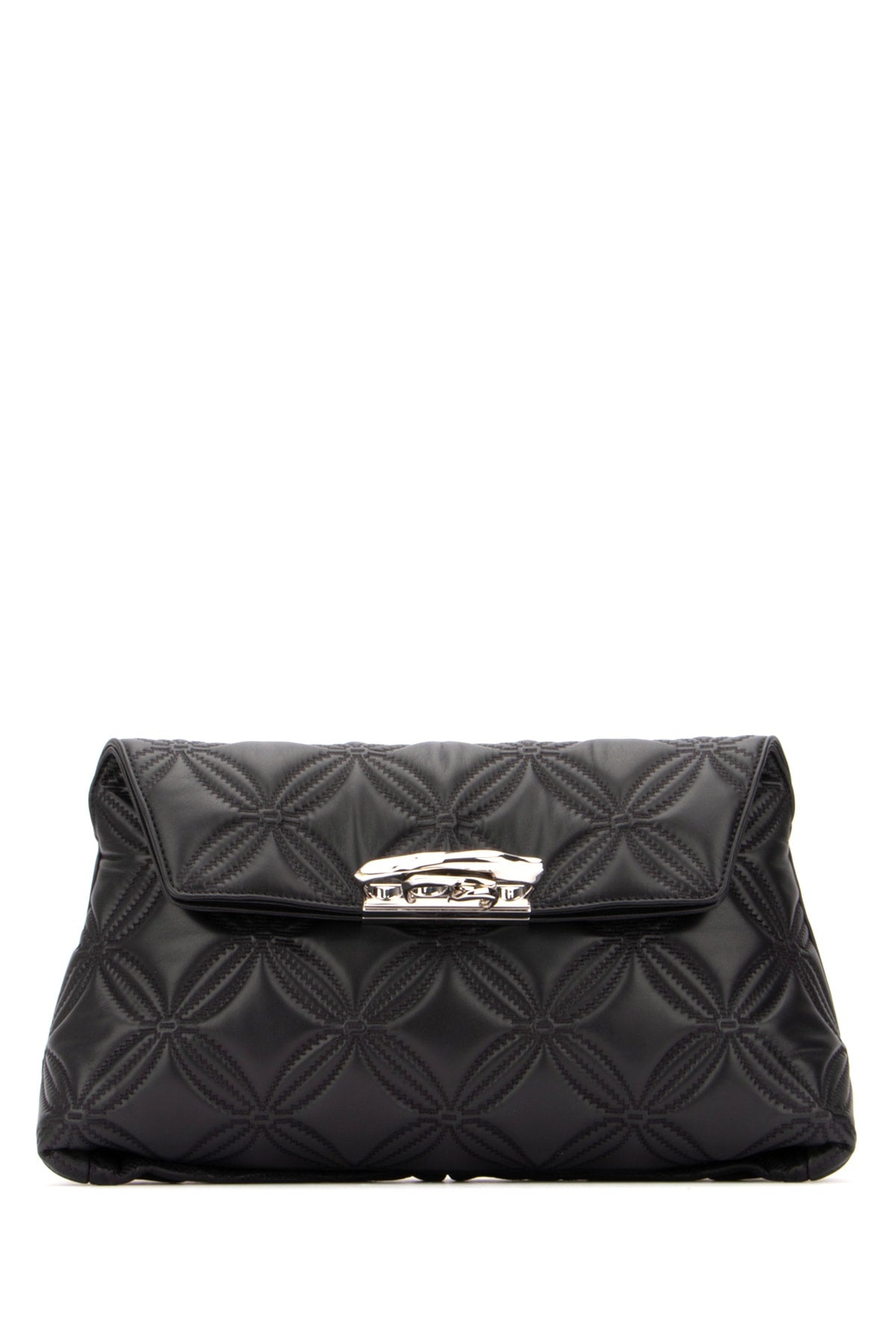 Alexander Mcqueen Quilted Nappa Leather Clutch — Black