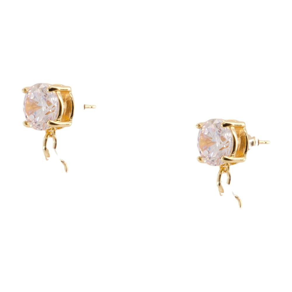 Self-Portrait Crystal Petal Earrings — White Pearls
