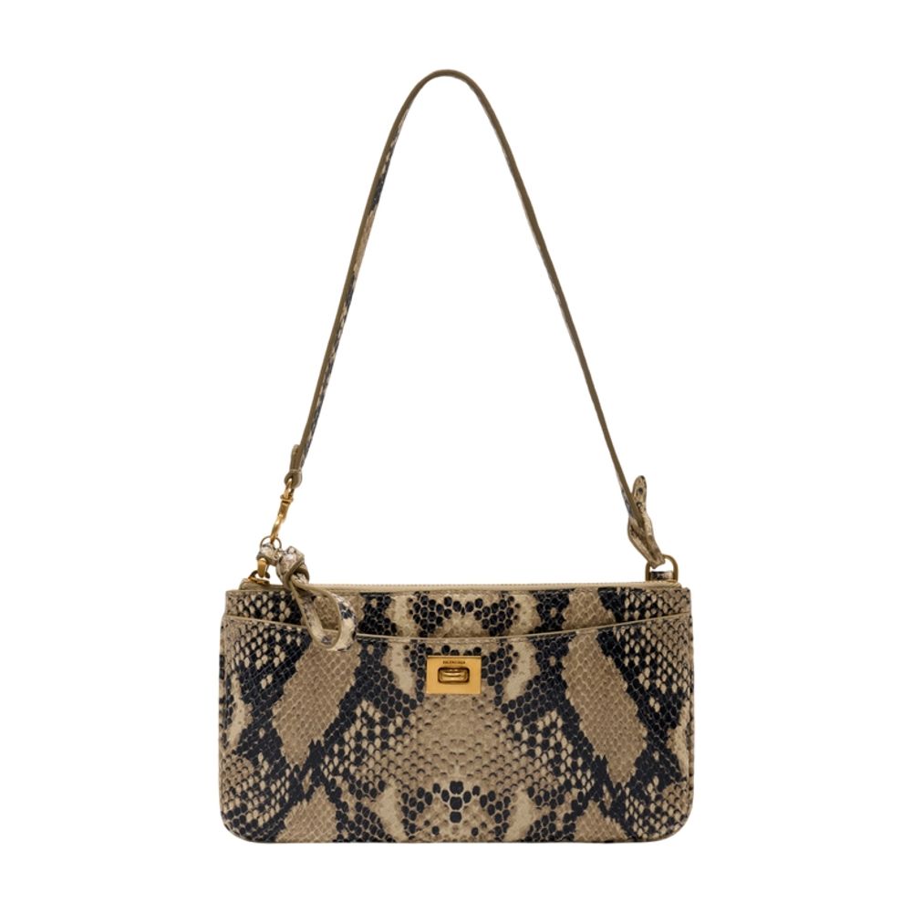 Balenciaga Rodeo Clutch — Beige Pythonskin