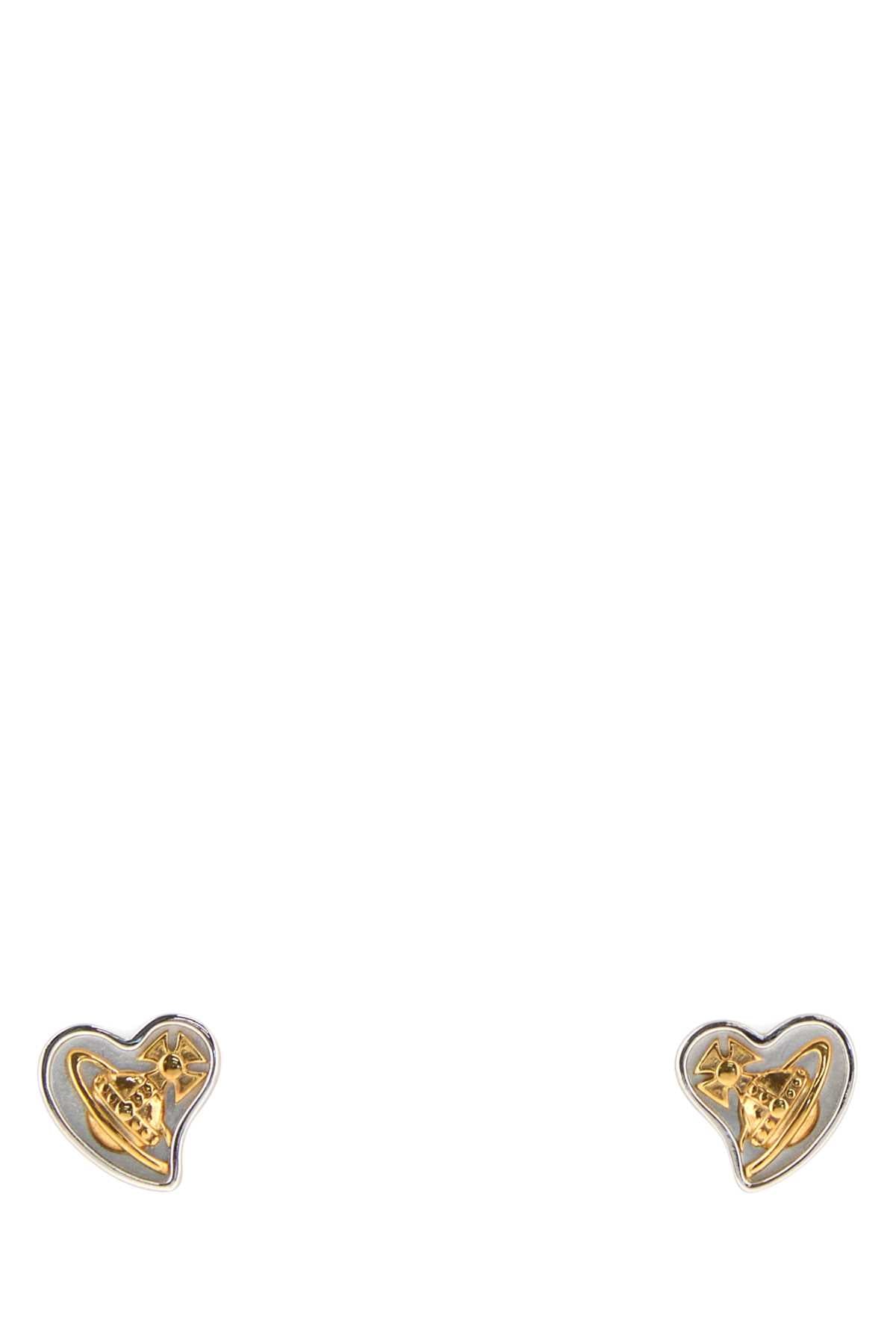 Vivienne Westwood Platinumgold Metal Fibre Earrings —