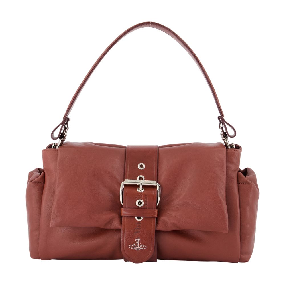 Vivienne Westwood Hazel Treasure Shoulder Bag — Burgundy Calfskin