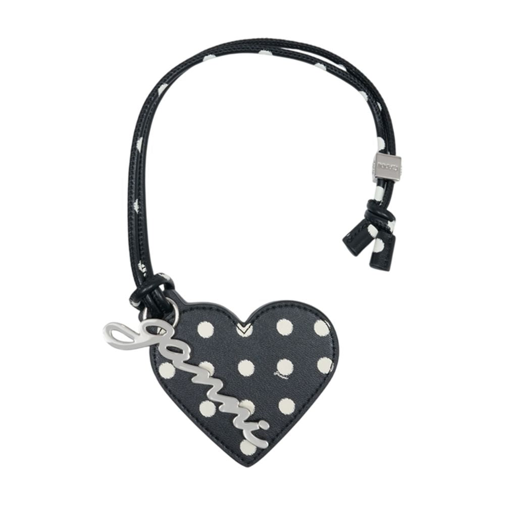 Ganni Bou Heart Keychain — Black Calfskin Belt
