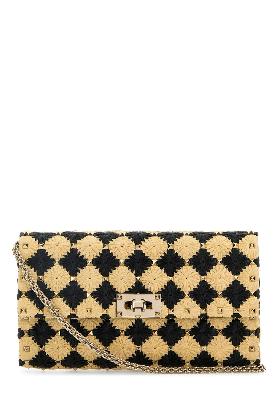 Valentino Garavani Quilted Floral Shoulder Bag — Beige