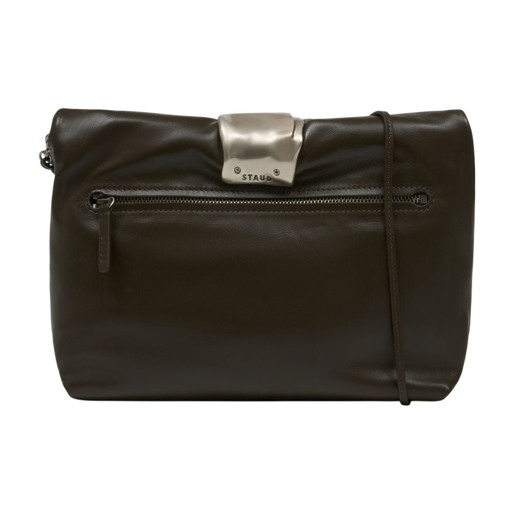 Staud Cuff Clutch — Brown Calfskin