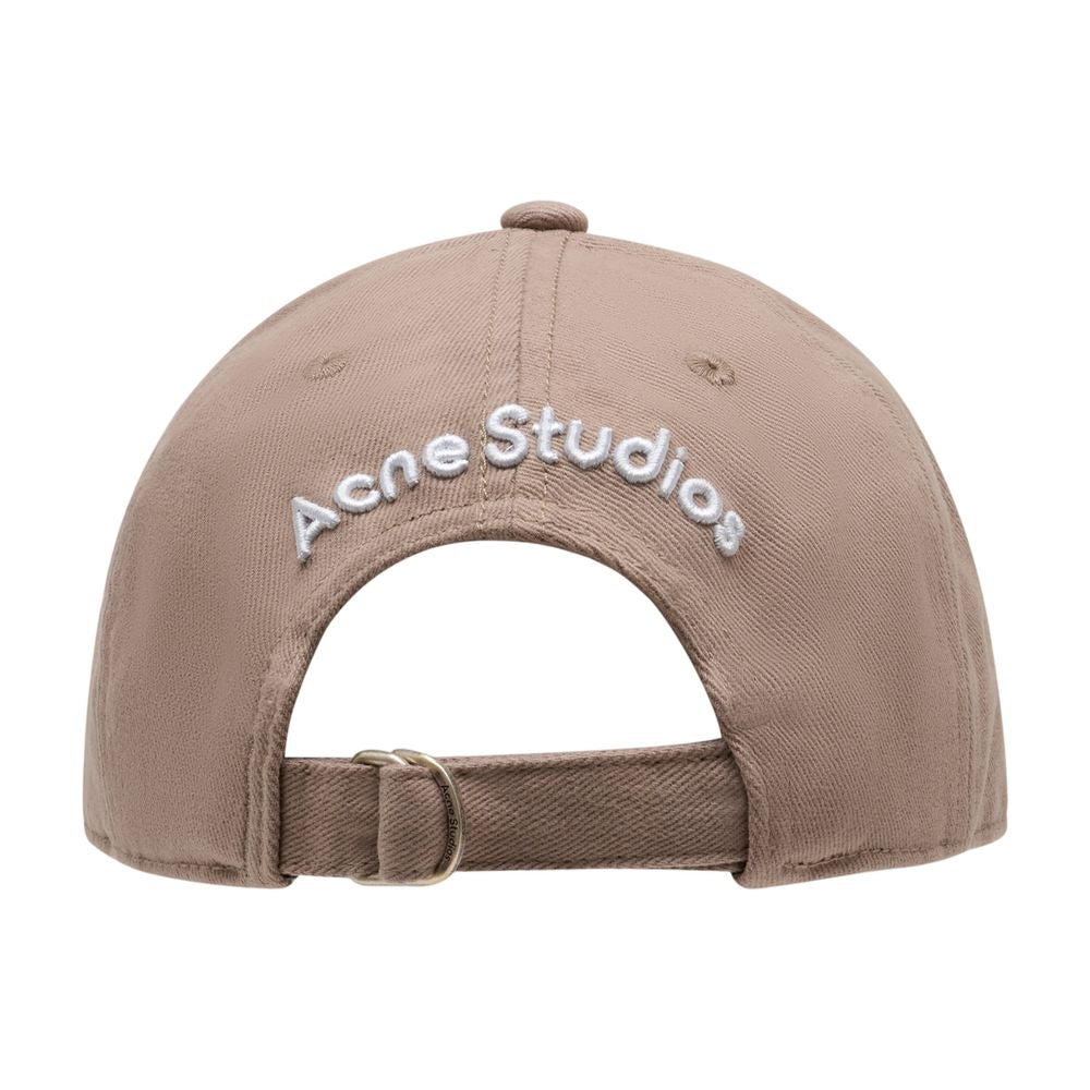 Acne Studios C40420-Ady Logo-Embroidered Cotton Baseball Cap — Beige Caps