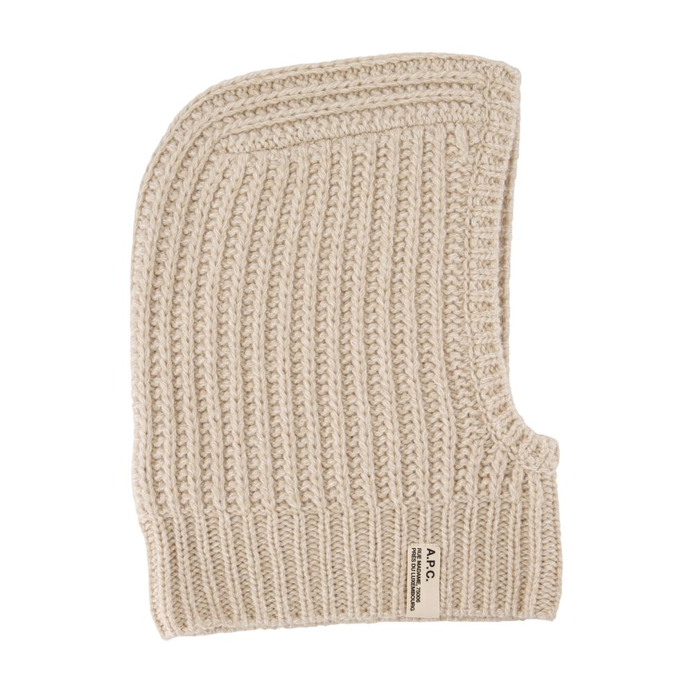 A.p.c. Wvbbr-M25120-Pbc Balaclava — Beige Wool Winter Hats
