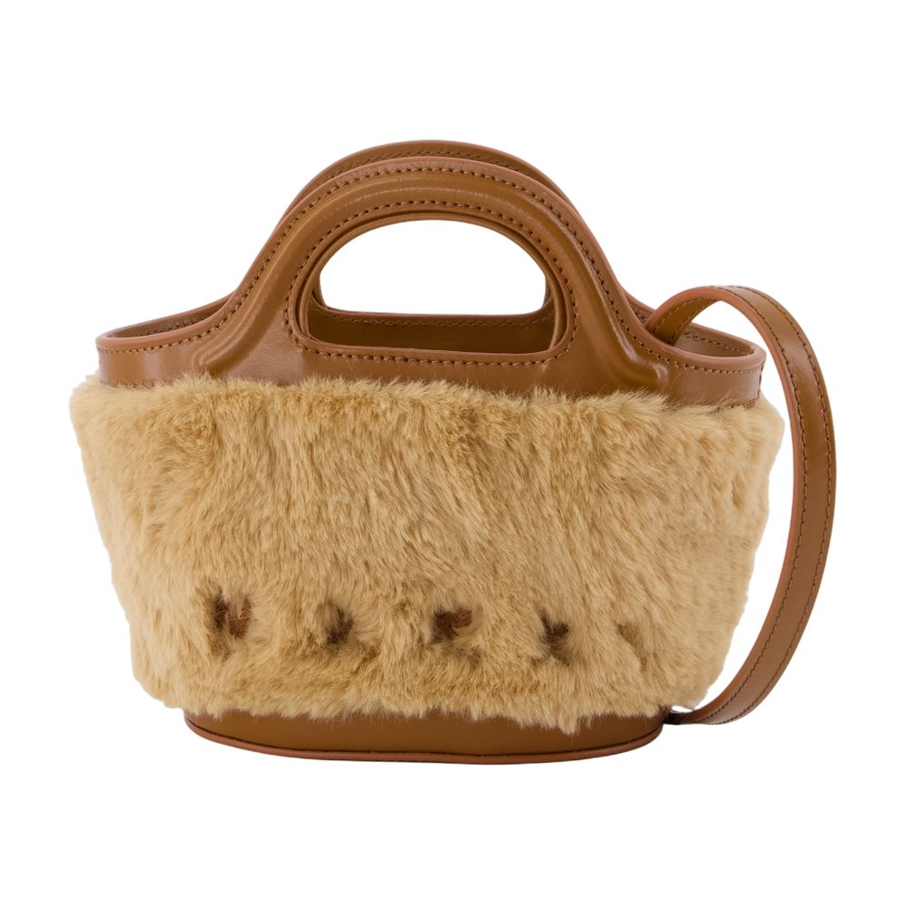 Marni Tropicalia Micro Top Handle Bag — Beige Synthetic