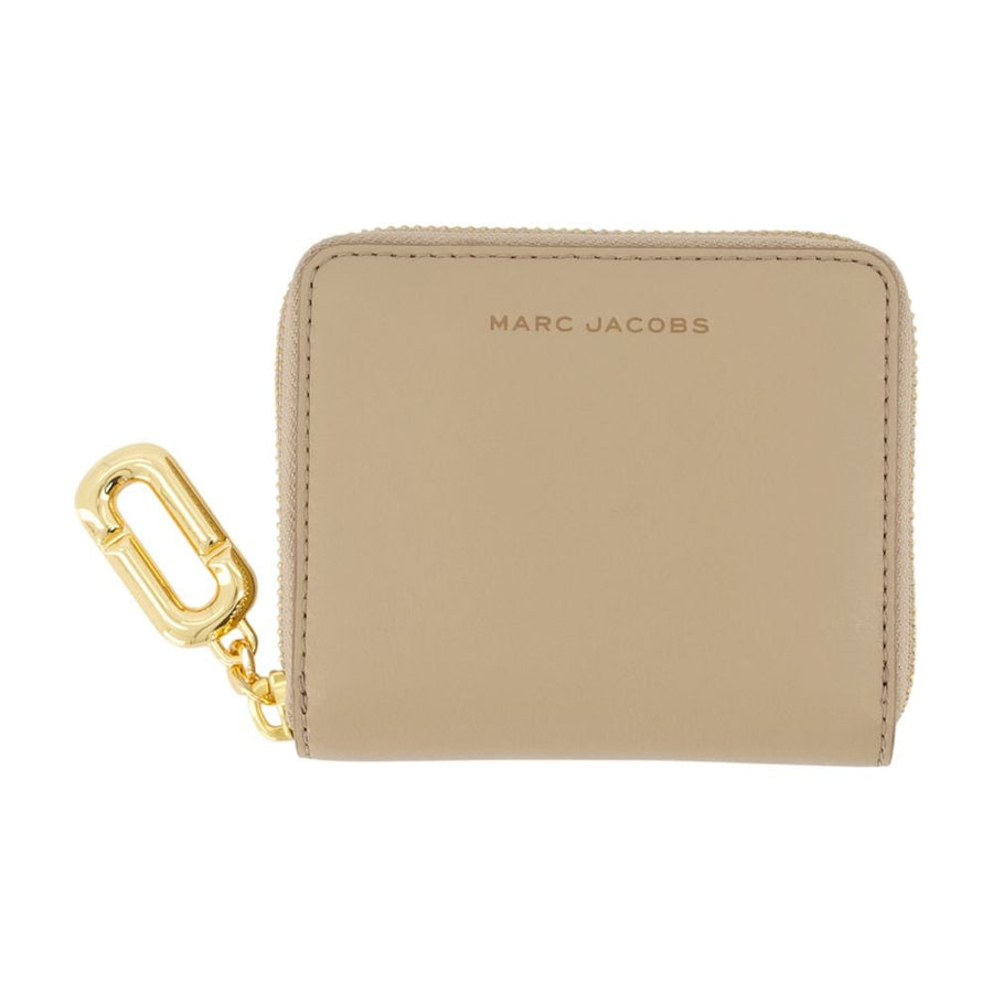 Marc Jacobs Slim Compact Leather Wallet — Beige Cowhide Accessories /