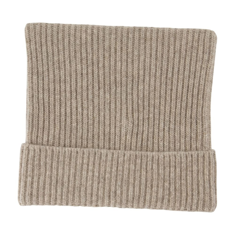 Acne Studios C40426-Drn Ribbed Cotton Beanie — Beige Beanies
