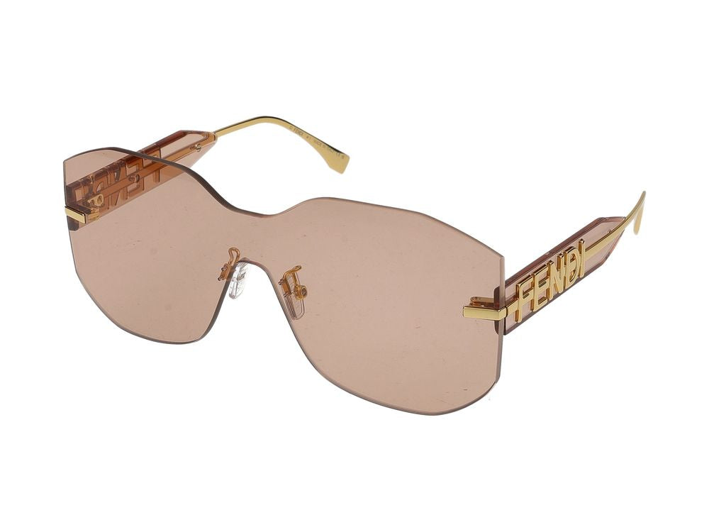 Maison Fendi Fe40067u Shield Lens Sunglasses — Beige Standard