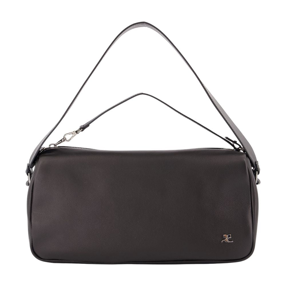 Courrèges Shoulder Bag — Black Cowhide