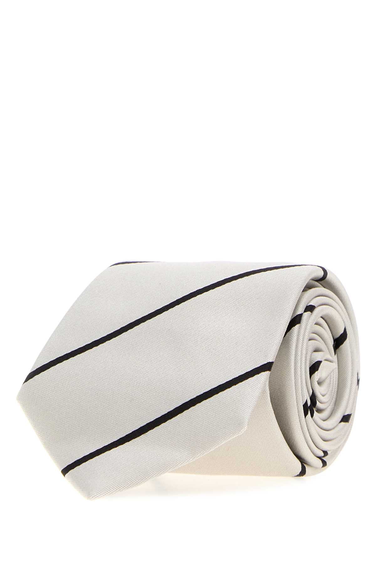 Tom Ford Simply Regimental Necktie — Platinum Silk Neckties