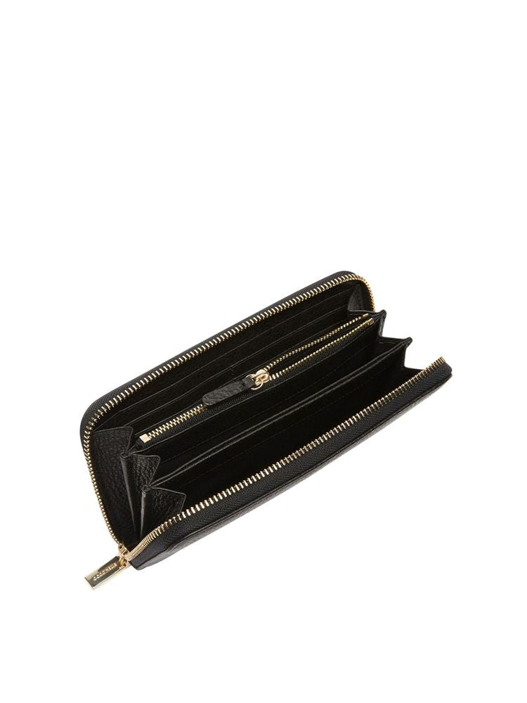 Coccinelle Grained Cowhide Wallet — Black