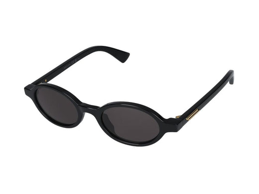 Bottega Veneta Bv1388s Oval Acetate Sunglasses — Black