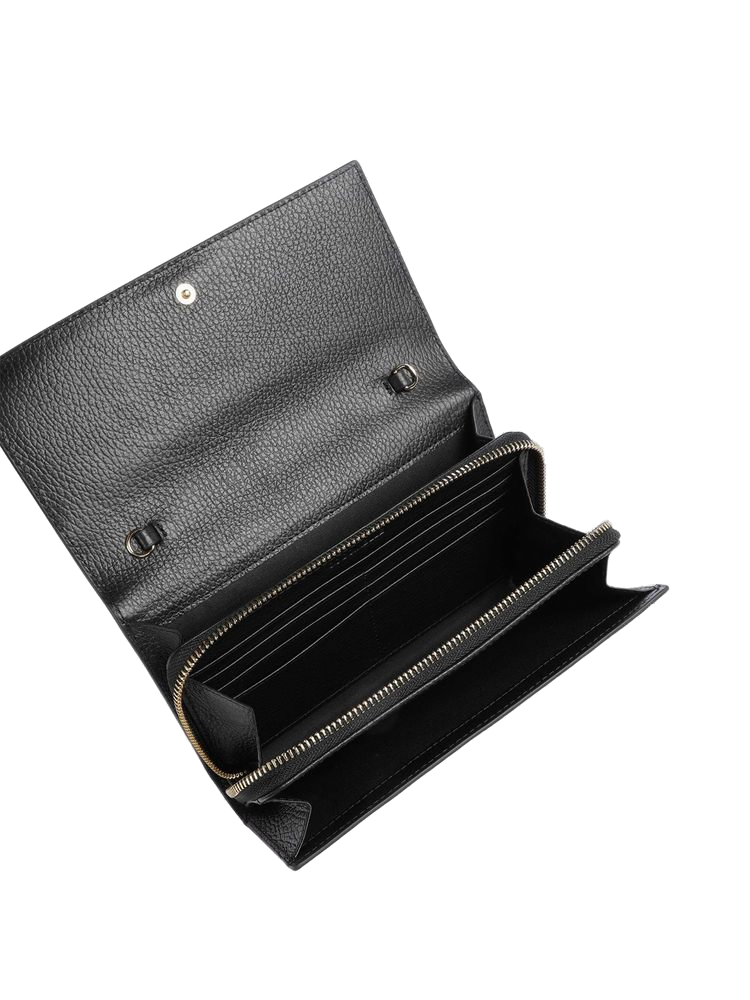 Coccinelle Grained Cowhide Wallet — Black