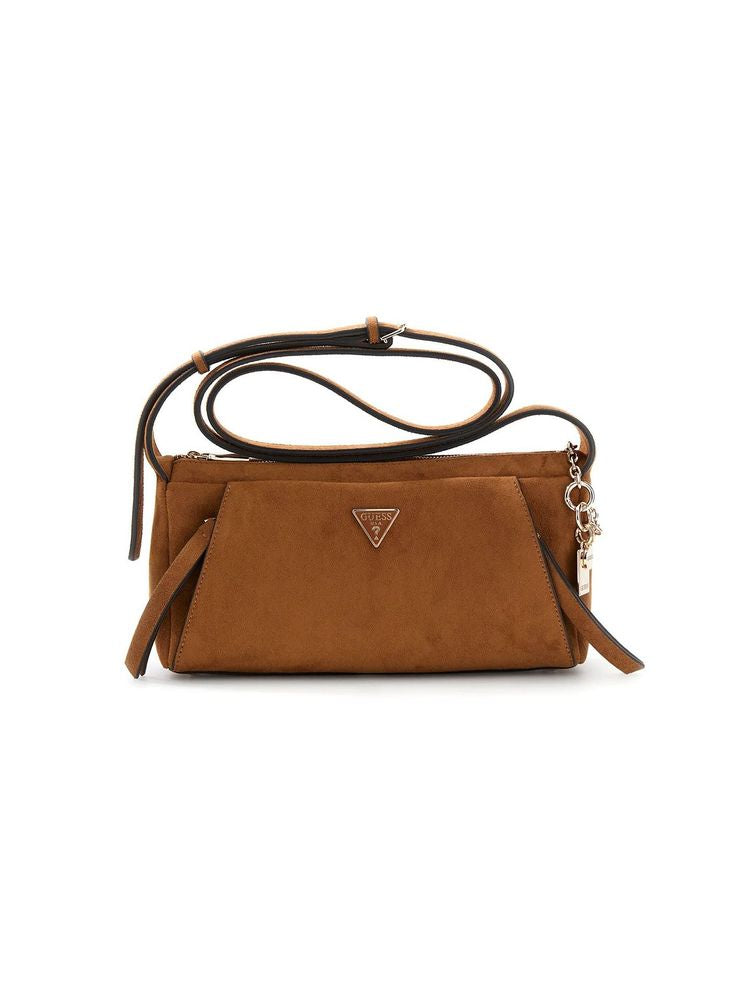 Guess Devon Crossbody Bag — Cognac Polyester