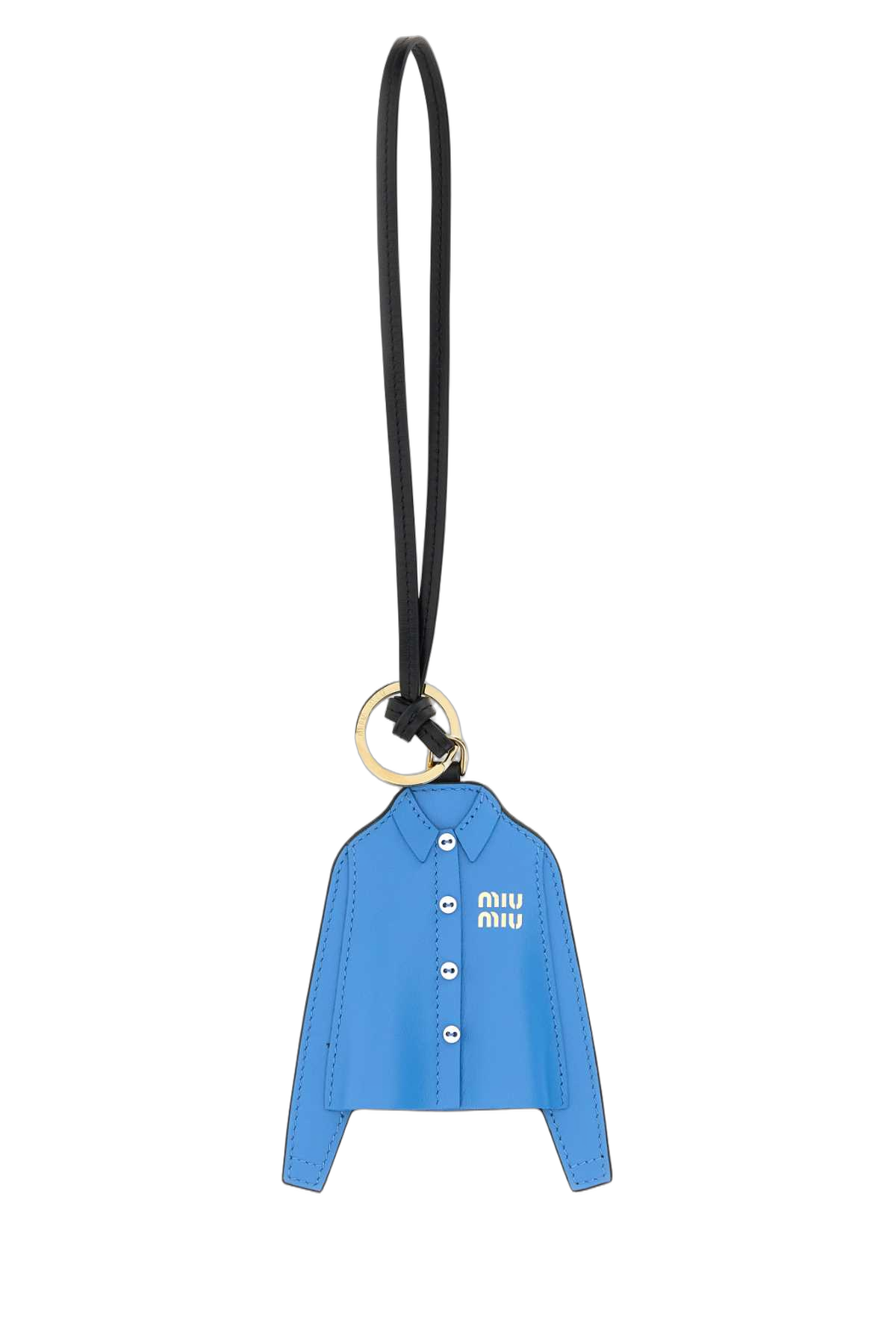 Miu Miu Leather Shirt-Shaped Key Case — Blue Keychains