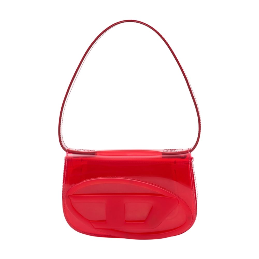 Diesel Embossed Synthetic Leather Shoulder Bag — Red