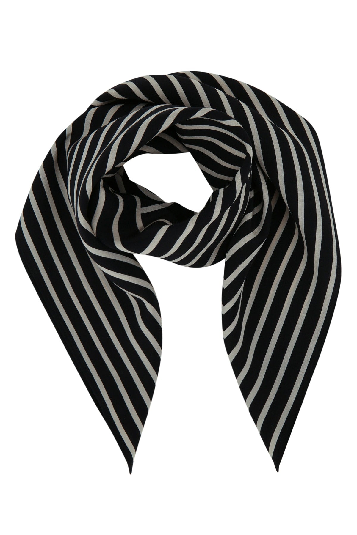 Toteme Monogram Scarf — Black Silk Scarfs