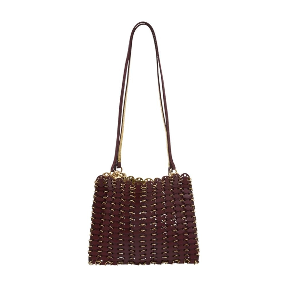 Rabanne Studded Calfskin Shoulder Bag — Brown