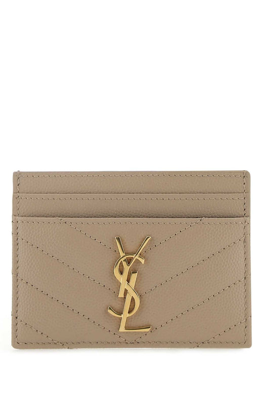 Saint Laurent Tessere Card Case — Beige Wallet