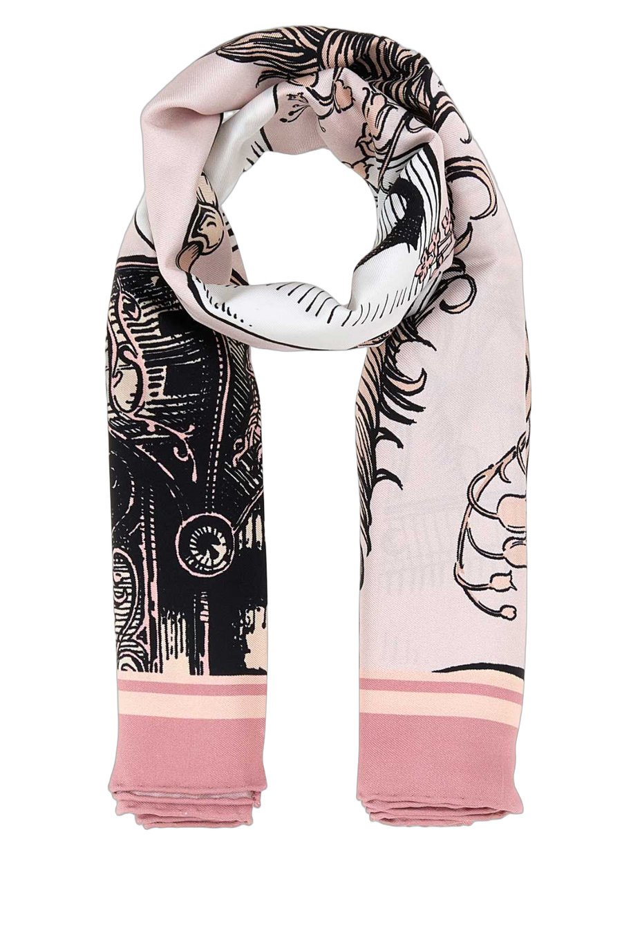 Burberry Silk Illustrated Scarf — Pink Exterior: Scarfs