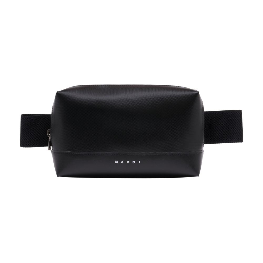 Marni Quilted Nylon Belt Bag — Black Synthetic