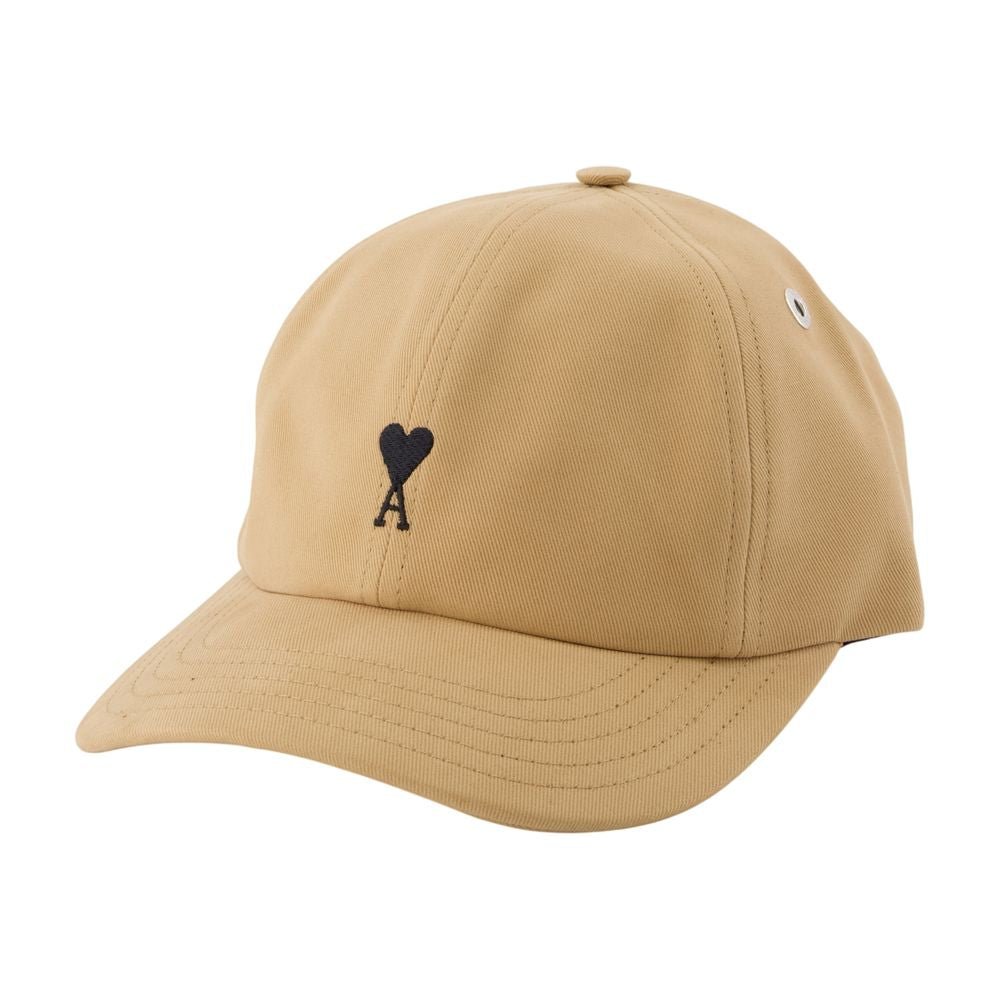 Ami Paris Ucp265.aw0041-A184 Baseball Cap — Beige Cotton Caps
