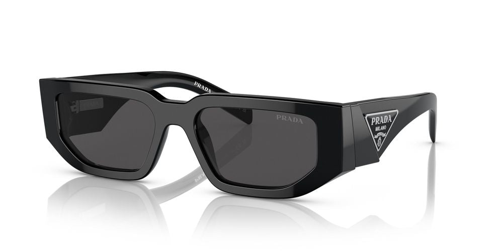 Prada 0pr Rectangle-Frame Plastic Sunglasses — Black
