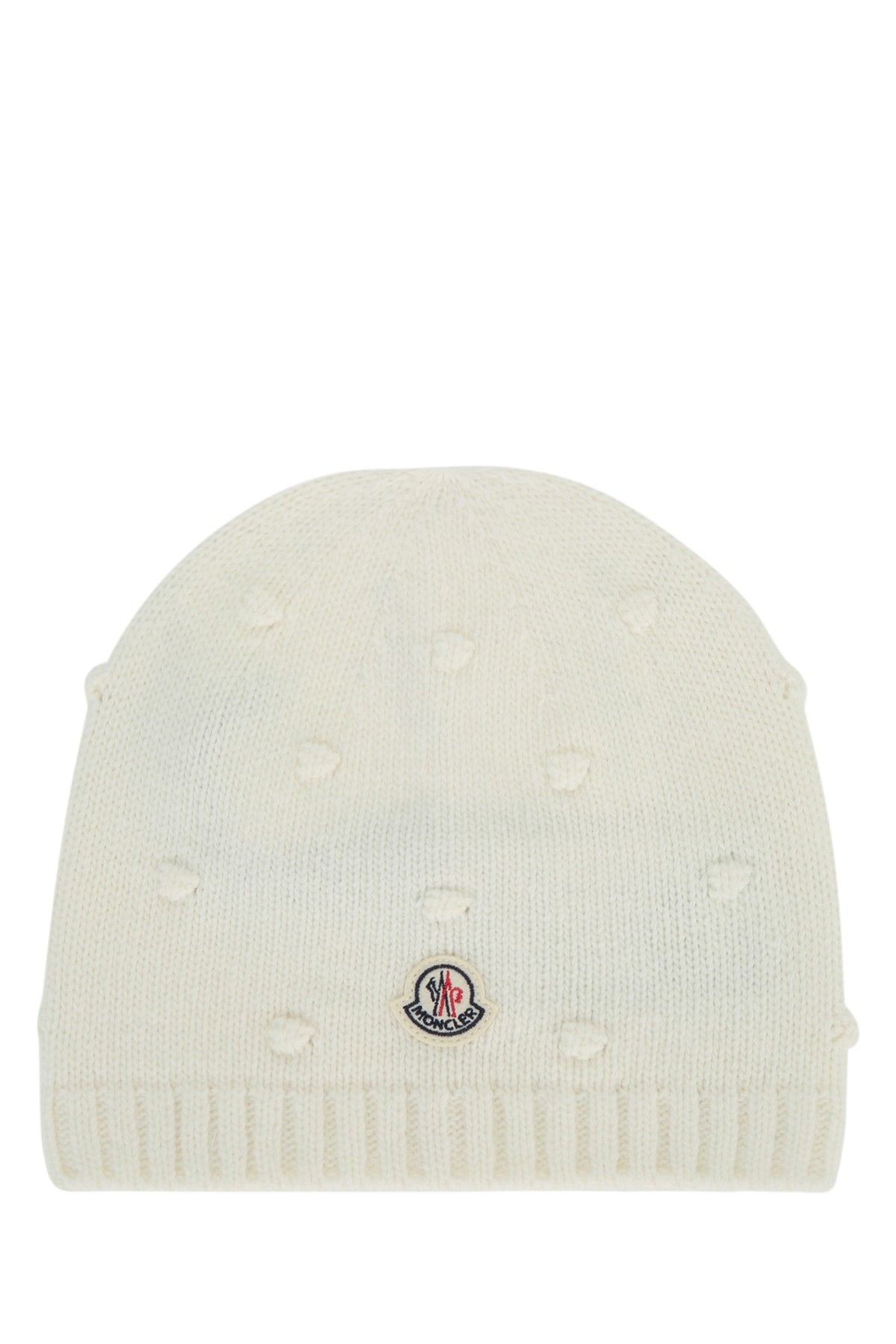 Moncler Jr Hat Knit Beanie — White Beanies