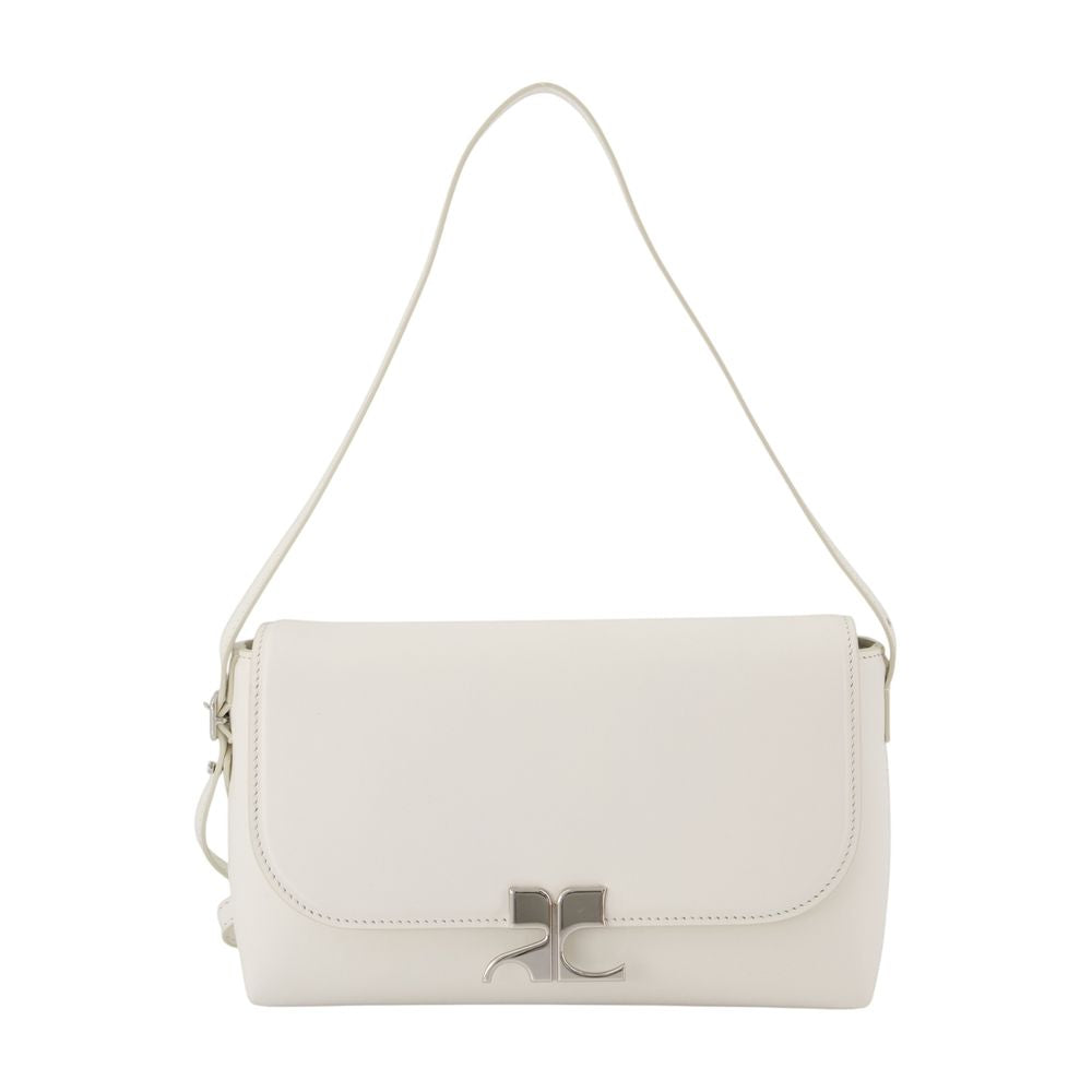 Courrèges Shoulder Bag — White Cowhide
