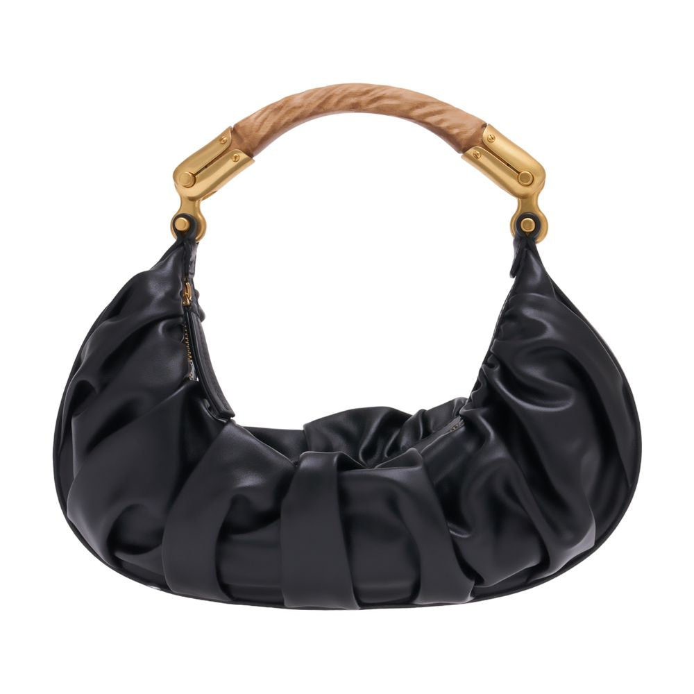 Balmain Ebene Hobo Bag — Black Calfskin