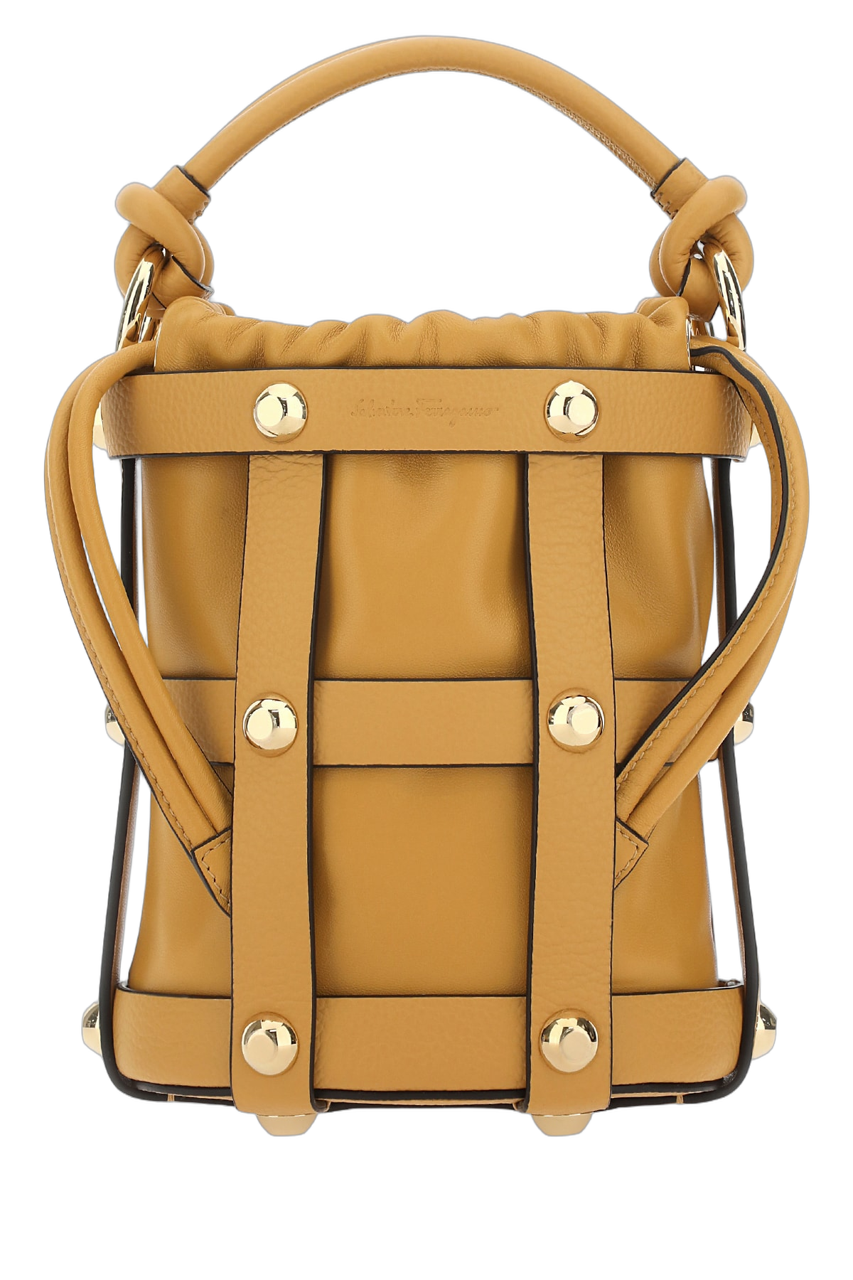 Ferragamo Languor Bucket Bag — Beige Leather