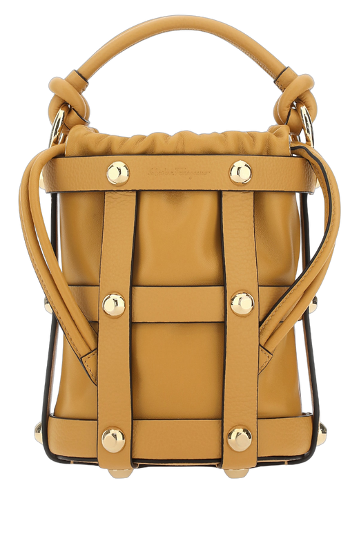Ferragamo Languor Bucket Bag — Beige Leather