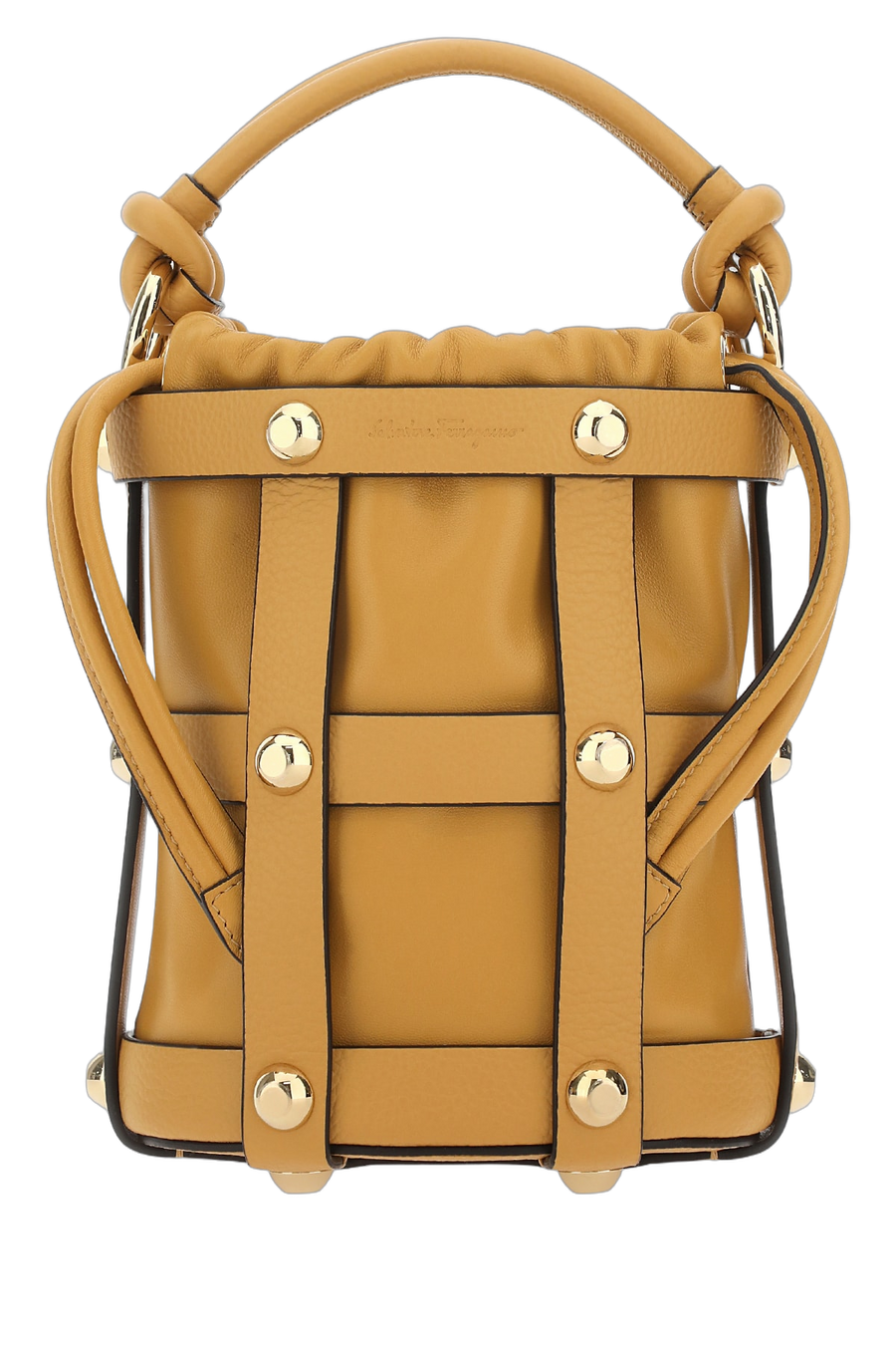 Ferragamo Languor Bucket Bag — Beige Leather