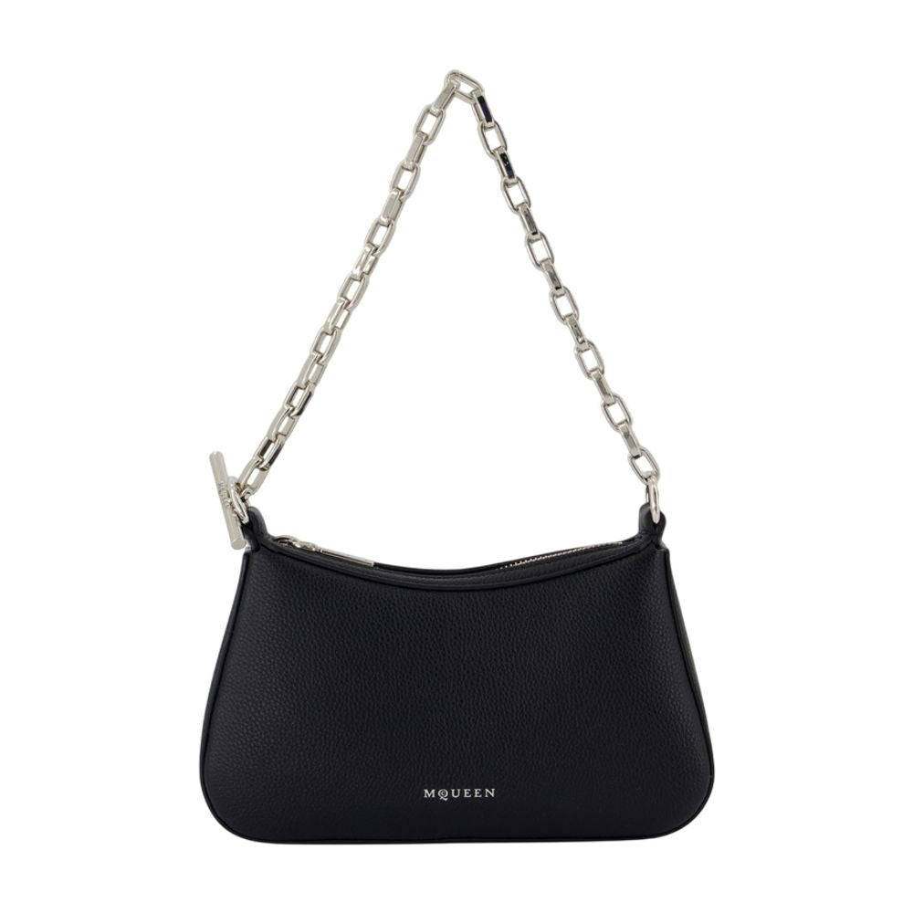 Alexander Mcqueen T Bar Mini Shoulder Bag — Black Lambskin