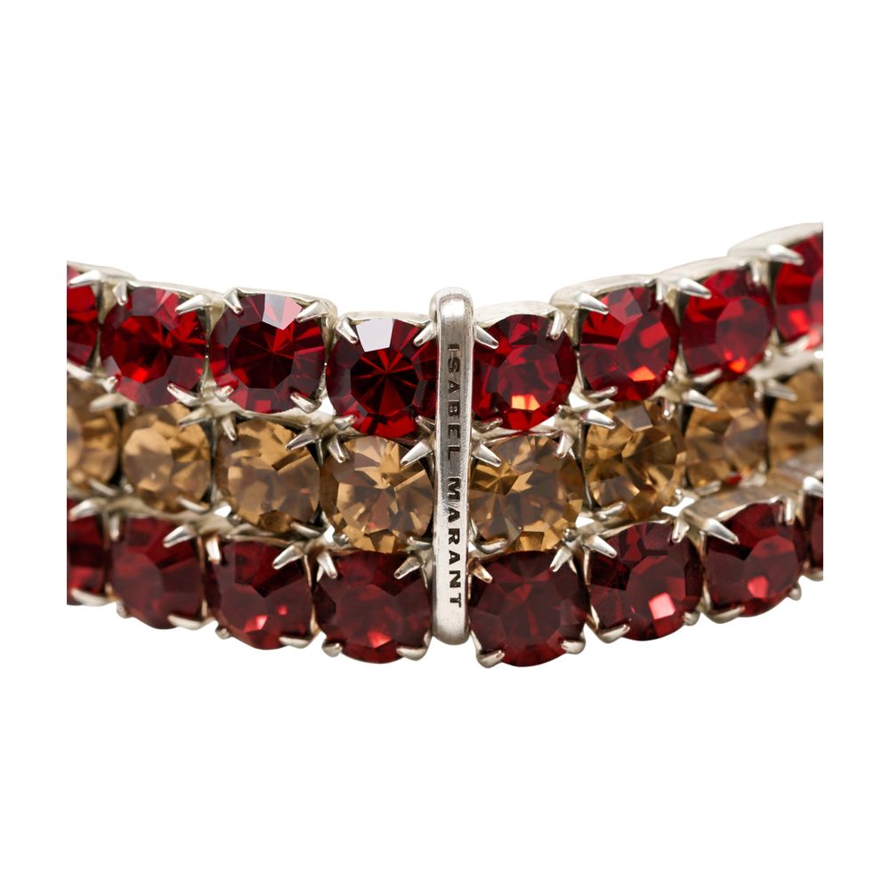 Isabel Marant Crystal Multi-Strand Bracelets — Red Metal