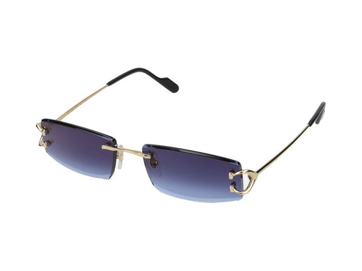 Cartier Ct0465s Rimless Gold-Metal Sunglasses — Blue