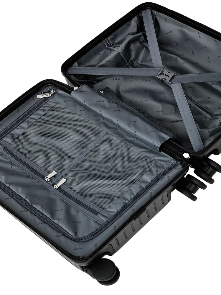 Guess Hardside Rolling Luggage Travel Bag — Black Polyamide (nylon) Hand